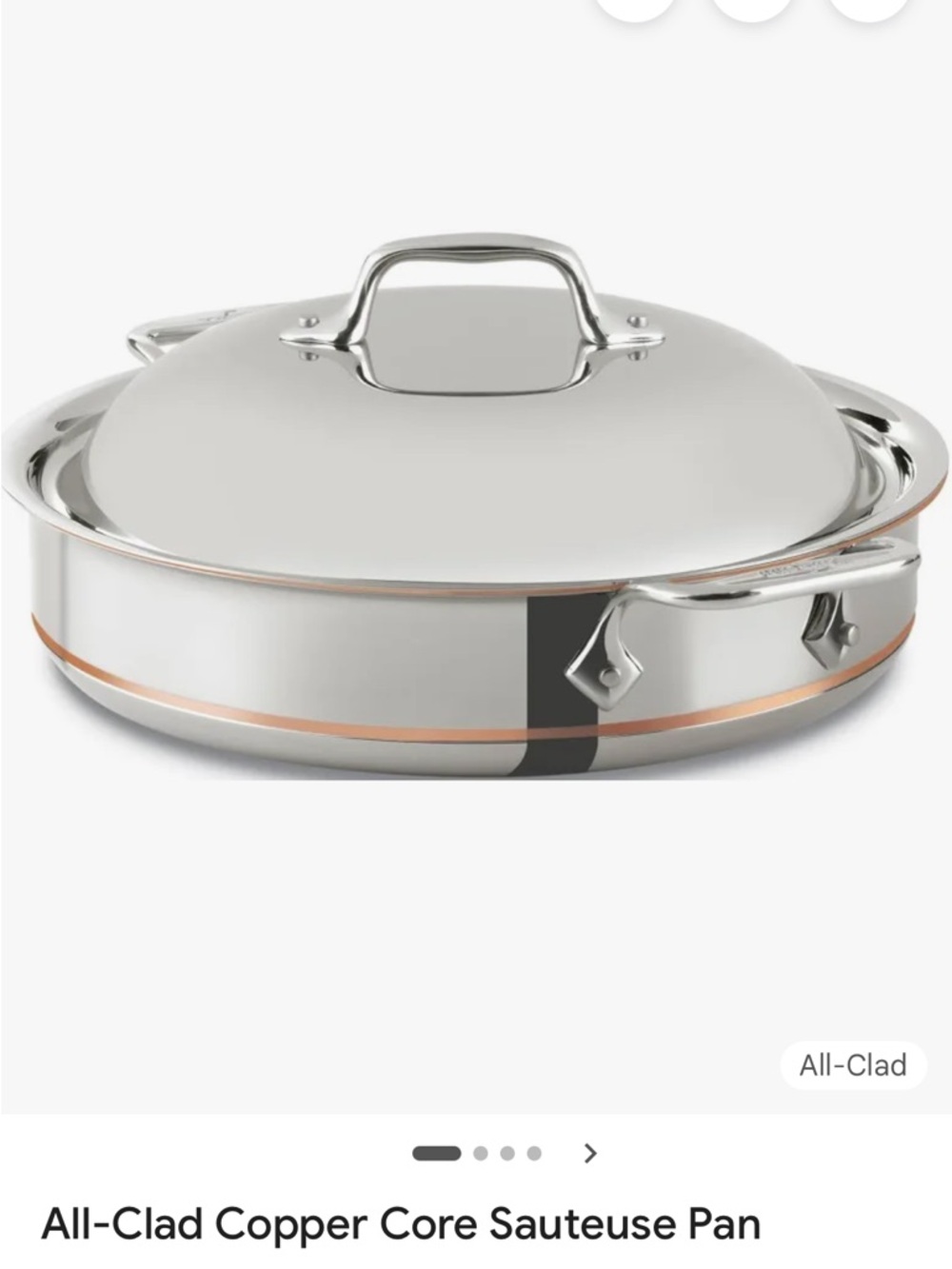 All-Clad Copper Core 3-Qt. Sauté Pan with Lid